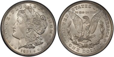 1921 $1 Morgan MS66+