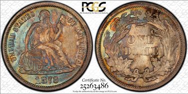 1873 10C Closed 3 MS64