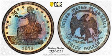 1879 T$1 Trade PR67+