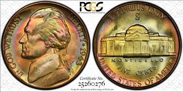 1943-S 5C MS66FS
