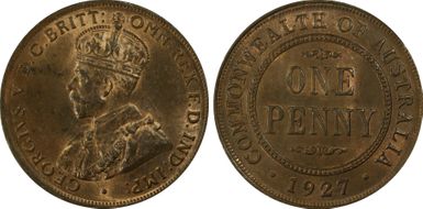 1927 (m) 1D English obverse MS64RB