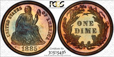 1885 10C PR67+