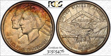 1936-S 50C Arkansas MS66+