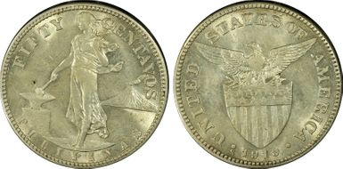 1919-S 50C AU58