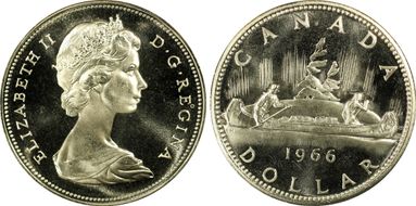 1966 S$1 Large Beads Ag PL66