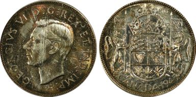 1945 50C Wide Date MS64