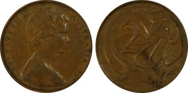 1967 2C w/o SD initials AU50BN