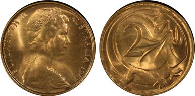 1967 2C w/o SD initials MS65RD