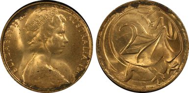 1967 2C w/o SD initials MS63RD