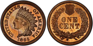 1864 1C Copper Nickel PR65