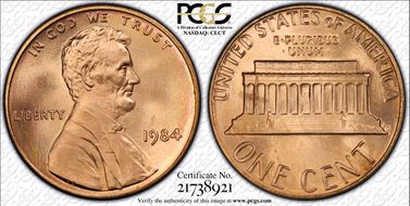 1984 1C Doubled Die Obverse MS67RD