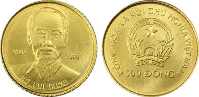 (1989) 500 D Ho Chi Minh KM-41  Au MS69