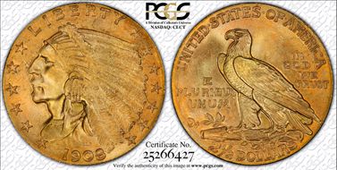 1908 $2.50 MS66