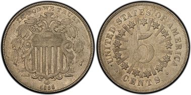 1866 5C Rays AU58
