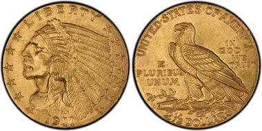 1911-D $2.50 Strong D MS64+