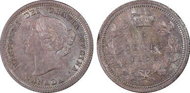 1858 5C Small Date MS62