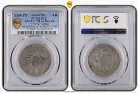 (1834-37) 4 R KM-92 C/M on Mex 4R F12