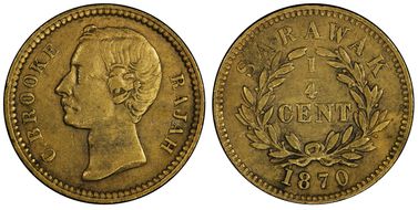 1870 1/4C Gilt Copper XF40
