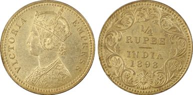 1898-C 1/4 Rup SW-6.332 AU58