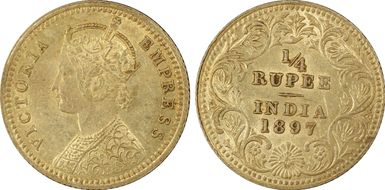 1897-C 1/4 Rup SW-6.327 AU58