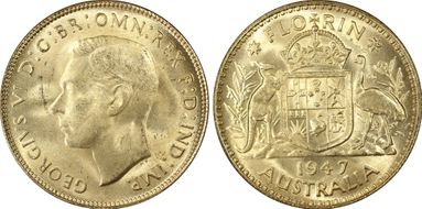 1947(m) Florin KM-40a  Ag MS64