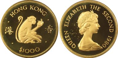 1980 $1000 Year of the Monkey KM-47  Au PR67DCAM