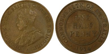1914 1/2D AU58BN