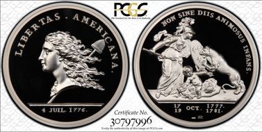 (1776) Medal Libertas Am. Silver  2014 Restrike PR70DCAM