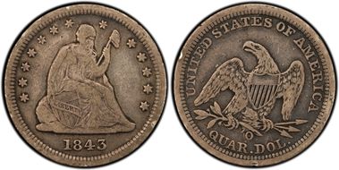 1843-O 25C Large O, FS-501 F15