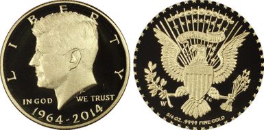 2014-W 50C Gold 50th Anniversary First Strike PR70DCAM