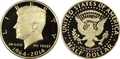 2014-W 50C Gold 50th Anniversary First Strike PR70DCAM