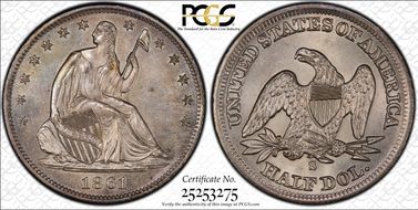 1861-S 50C MS62