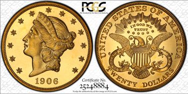 1906 $20 PR66CAM