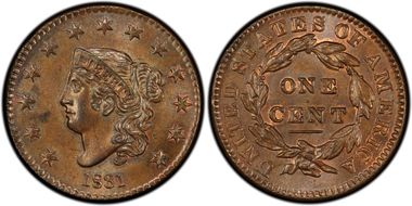 1831 1C N-3 Medium Letters MS65RB