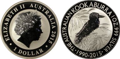 2015-P $1 Kookaburra Ag First Strike MS70