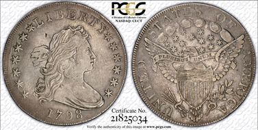 1798 $1 5 Stripes VF30