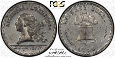 (1876) Token Pa-Ph 256 White Metal Lingg & Co. Mule w/Pa-Ph 258 Obv. AU58