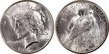 1935-S $1 VAM 4, Doubled Reverse MS63
