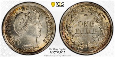 1893/2 10C MS64