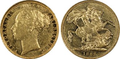 1882-S Sov S-3858E St. George AU55