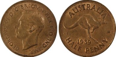 1939 1/2D Kangaroo Reverse MS63RB