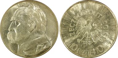 1935(w) 10 Zl KM-29  Ag MS62