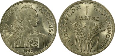 1947 Piastre Lec-320 Tranche Striée MS64