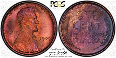 1909 1C Lincoln MS66RB