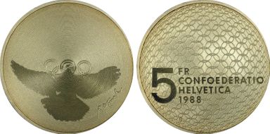 1988 B 5 Fr Olympics KM-67 MS69