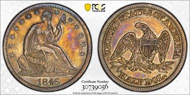 1846 50C Tall Date XF40