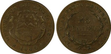 1945-BN CR 25C KM-181a Bronze AU53BN