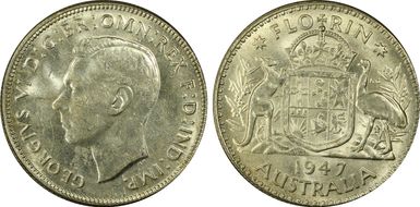 1947(m) Florin KM-40a  Ag MS63