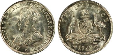 1923(m) 3D KM-24  Ag MS64
