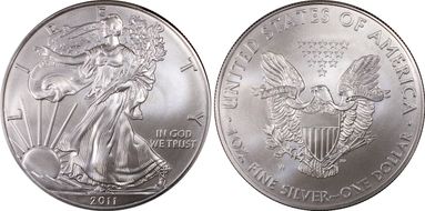 2011-W $1 Burnished Silver Eagle SP70